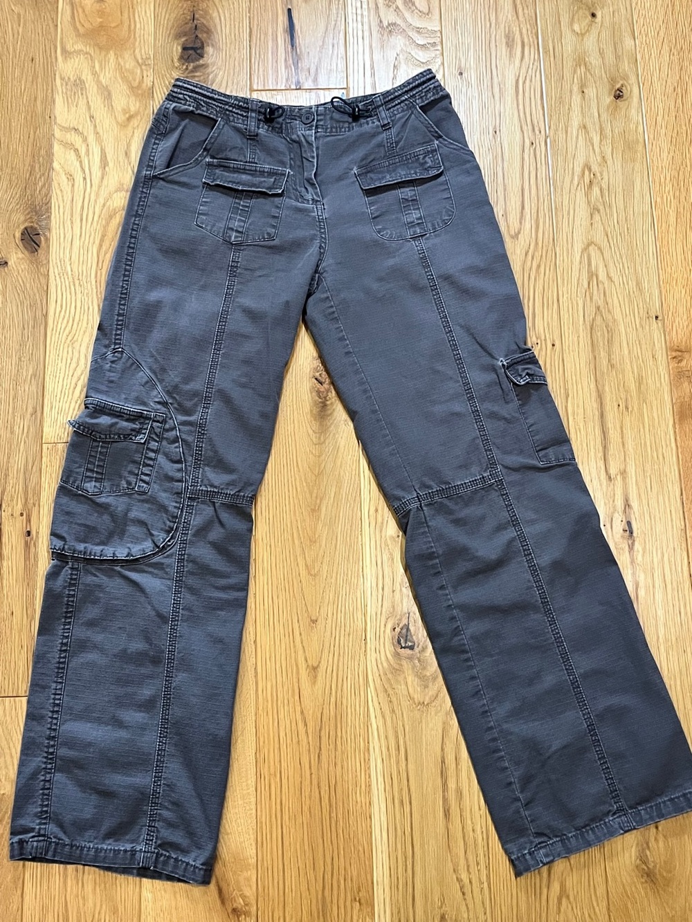 Brandy Melville Grey Kim Cargo Pants, Cotton, Women's One Size.
